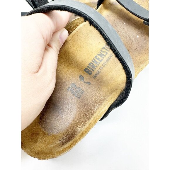 Birkenstock Womens Daloa Strappy Birko-flor Suede Leather‎ Sandals Black Size 39 - Picture 3 of 7
